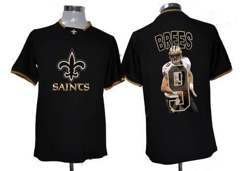 Nike Saints #9 Drew Brees Black Men's NFL Game All Star Fashion Jersey