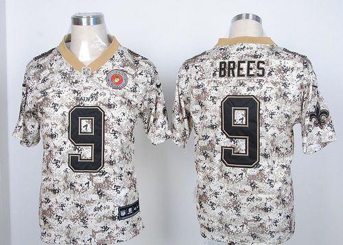 Nike Saints #9 Drew Brees Camo USMC Men's Stitched NFL Elite Jersey