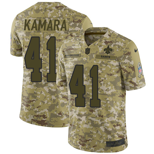 Nike Saints #41 Alvin Kamara Camo Men's Stitched NFL Limited 2018 Salute To Service Jersey