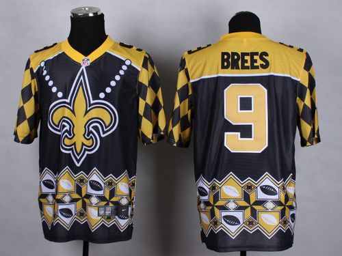 Nike Saints #9 Drew Brees Black Men's Stitched NFL Elite Noble Fashion Jersey