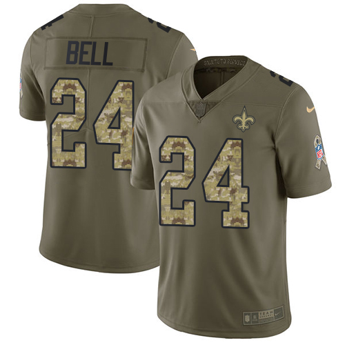 Nike Saints #24 Vonn Bell Olive/Camo Men's Stitched NFL Limited 2017 Salute To Service Jersey