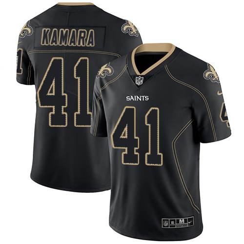 Nike Saints #41 Alvin Kamara Lights Out Black Men's Stitched NFL Limited Rush Jersey