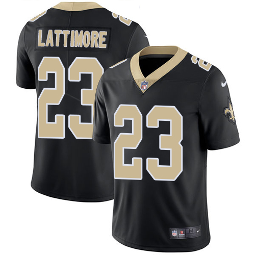 Nike Saints #23 Marshon Lattimore Black Team Color Men's Stitched NFL Vapor Untouchable Limited Jersey