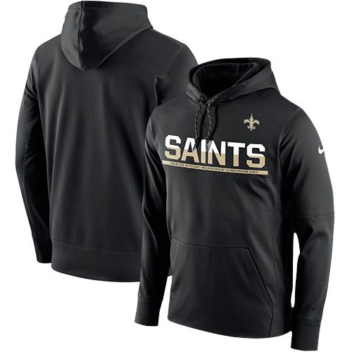 Men's New Orleans Saints Nike Black Sideline Circuit Pullover Performance Hoodie