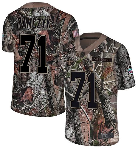 Nike Saints #71 Ryan Ramczyk Camo Men's Stitched NFL Limited Rush Realtree Jersey