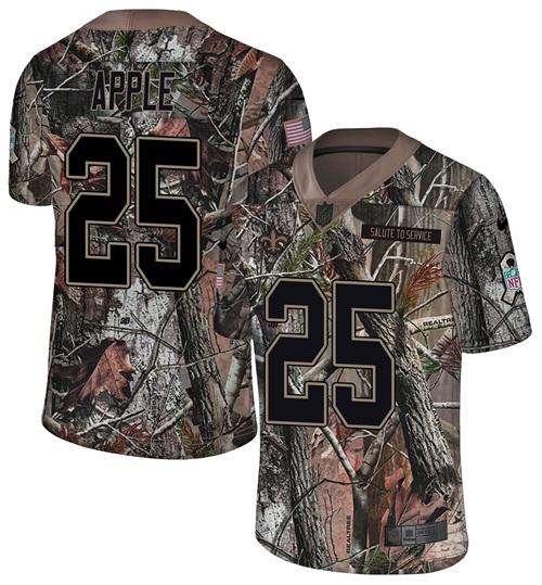 Nike Saints #25 Eli Apple Camo Men's Stitched NFL Limited Rush Realtree Jersey