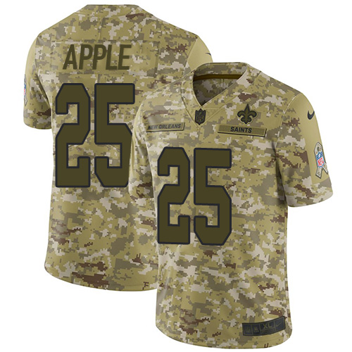 Nike Saints #25 Eli Apple Camo Men's Stitched NFL Limited 2018 Salute To Service Jersey