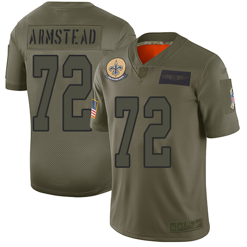 Saints #72 Terron Armstead Camo Men's Stitched Football Limited 2019 Salute To Service Jersey