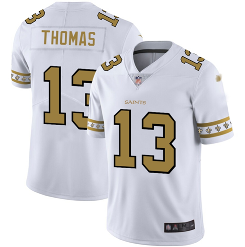 Saints #13 Michael Thomas White Men's Stitched Football Limited Team Logo Fashion Jersey