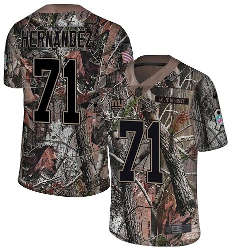 Nike Giants #71 Will Hernandez Camo Men's Stitched NFL Limited Rush Realtree Jersey