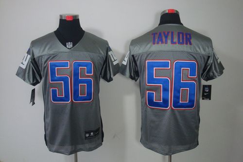 Nike Giants #56 Lawrence Taylor Grey Shadow Men's Stitched NFL Elite Jersey