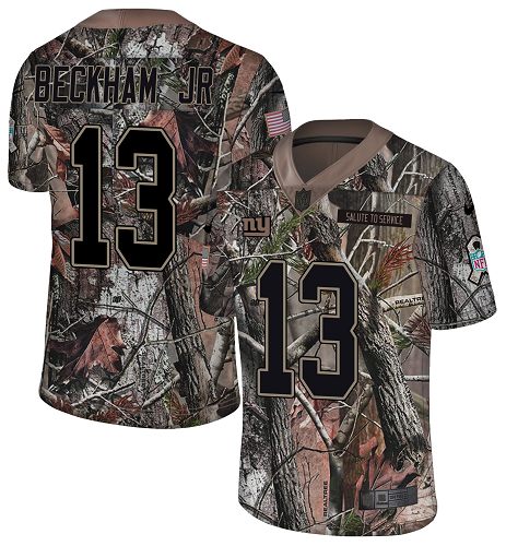 Nike Giants #13 Odell Beckham Jr Camo Men's Stitched NFL Limited Rush Realtree Jersey