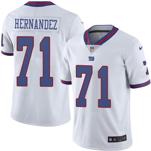 Nike Giants #71 Will Hernandez White Men's Stitched NFL Limited Rush Jersey - Click Image to Close