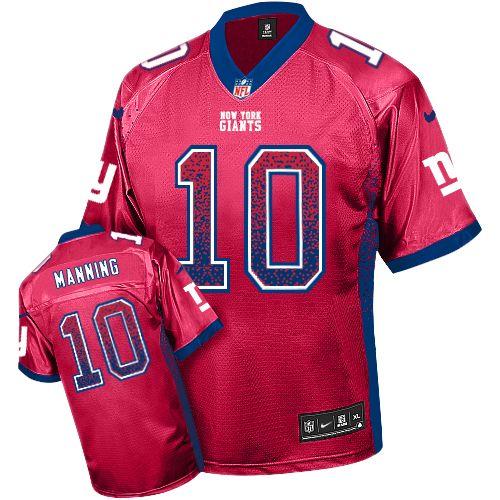 Nike Giants #10 Eli Manning Red Alternate Men's Stitched NFL Elite Drift Fashion Jersey - Click Image to Close