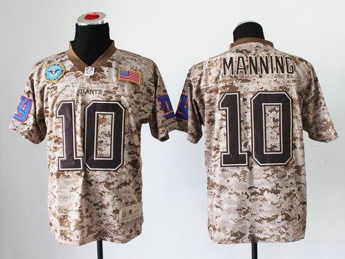 Nike Giants #10 Eli Manning Camo Men's Stitched NFL New Elite USMC Jersey