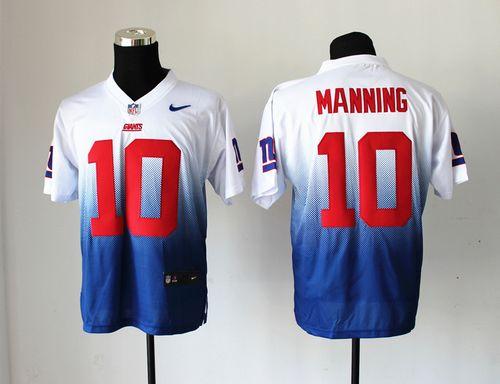 Nike Giants #10 Eli Manning Royal Blue/White Men's Stitched NFL Elite Fadeaway Fashion Jersey