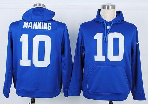 New York Giants #10 Eli Manning Blue NFL Hoodie