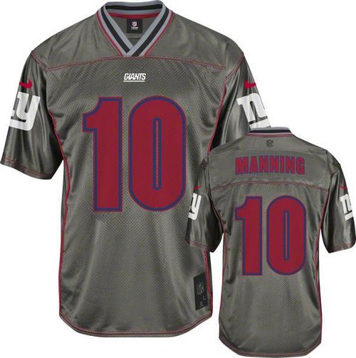 Nike Giants #10 Eli Manning Grey Men's Stitched NFL Elite Vapor Jersey