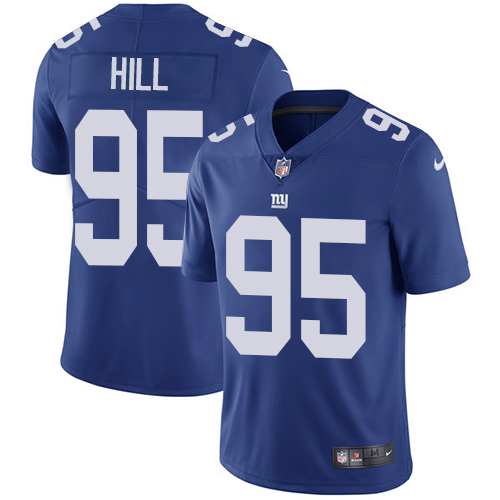 Nike Giants #95 B.J. Hill Royal Blue Team Color Men's Stitched NFL Vapor Untouchable Limited Jersey - Click Image to Close