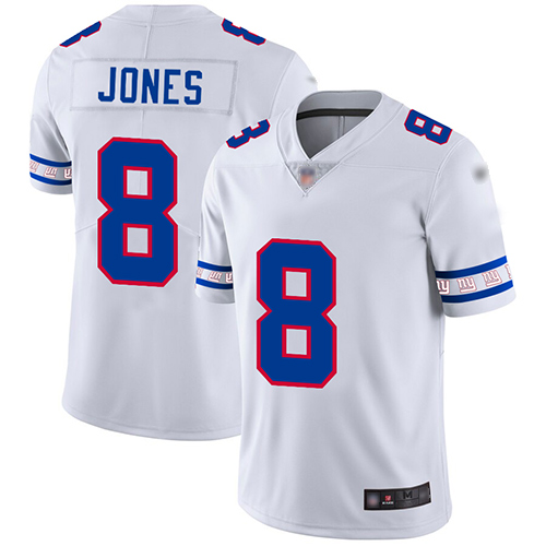 Giants #8 Daniel Jones White Men's Stitched Football Limited Team Logo Fashion Jersey - Click Image to Close