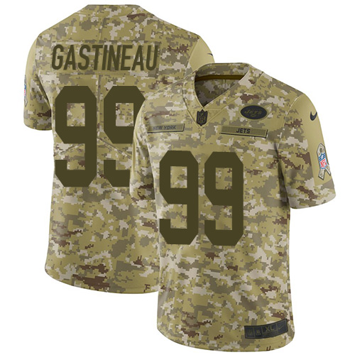 Nike Jets #99 Mark Gastineau Camo Men's Stitched NFL Limited 2018 Salute To Service Jersey