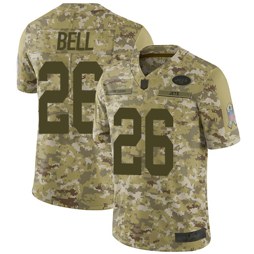 Nike Jets #26 Le'Veon Bell Camo Men's Stitched NFL Limited 2018 Salute To Service Jersey - Click Image to Close