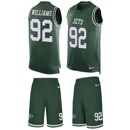 Nike Jets #92 Leonard Williams Green Team Color Men's Stitched NFL Limited Tank Top Suit Jersey - Click Image to Close