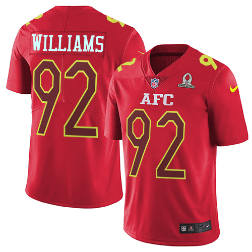 Nike Jets #92 Leonard Williams Red Men's Stitched NFL Limited AFC 2017 Pro Bowl Jersey