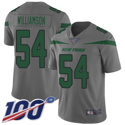 Jets #54 Avery Williamson Gray Men's Stitched Football Limited Inverted Legend 100th Season Jersey - Click Image to Close