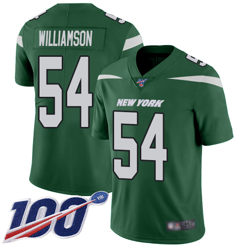 Jets #54 Avery Williamson Green Team Color Men's Stitched Football 100th Season Vapor Limited Jersey - Click Image to Close