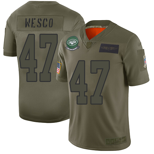 Jets #47 Trevon Wesco Camo Men's Stitched Football Limited 2019 Salute To Service Jersey - Click Image to Close