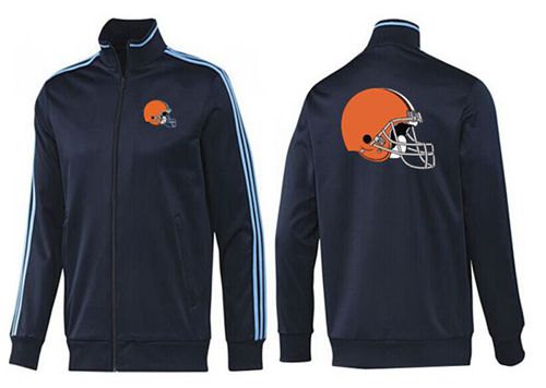 NFL Cleveland Browns Team Logo Jacket Dark Blue - Click Image to Close