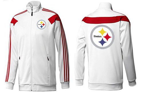 NFL Pittsburgh Steelers Team Logo Jacket White_2 - Click Image to Close