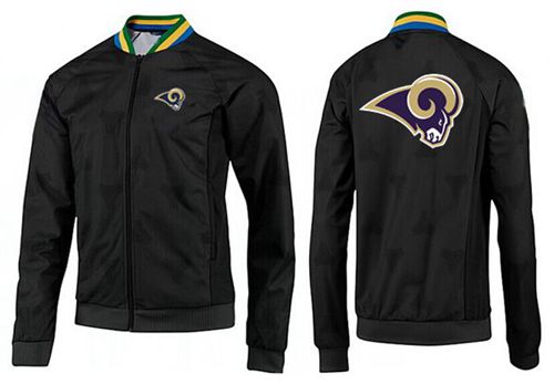 NFL Los Angeles Rams Team Logo Jacket Black_1 - Click Image to Close