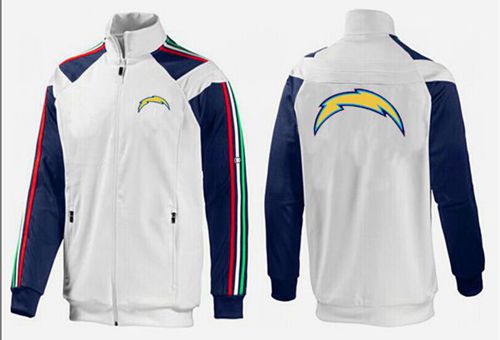 NFL Los Angeles Chargers Team Logo Jacket White - Click Image to Close