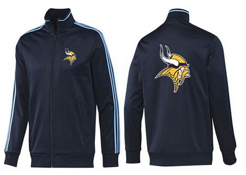 NFL Minnesota Vikings Team Logo Jacket Dark Blue - Click Image to Close