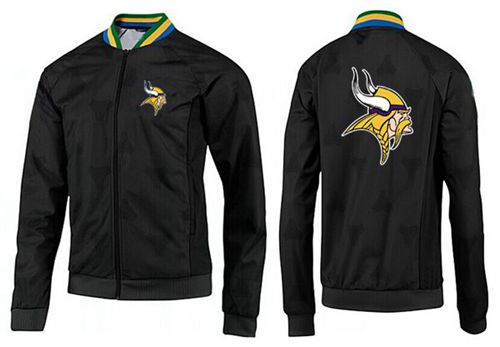 NFL Minnesota Vikings Team Logo Jacket Black_3 - Click Image to Close