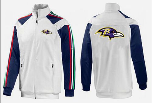 NFL Baltimore Ravens Team Logo Jacket White_2 - Click Image to Close