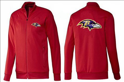 NFL Baltimore Ravens Team Logo Jacket Red - Click Image to Close