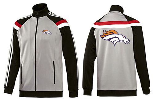 NFL Denver Broncos Team Logo Jacket Grey - Click Image to Close