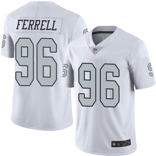 Raiders #96 Clelin Ferrell White Men's Stitched Football Limited Rush Jersey - Click Image to Close