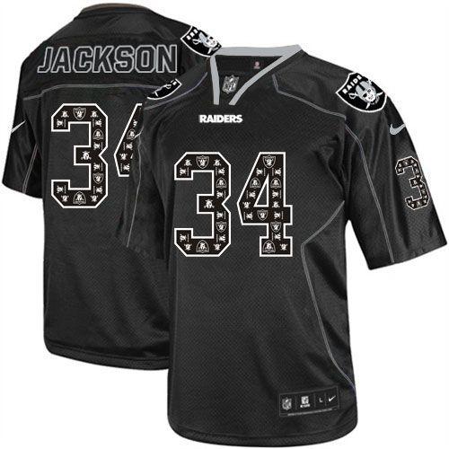 Nike Raiders #34 Bo Jackson New Lights Out Black Men's Stitched NFL Elite Jersey