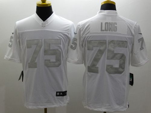 Nike Raiders #75 Howie Long White Men's Stitched NFL Limited Platinum Jersey