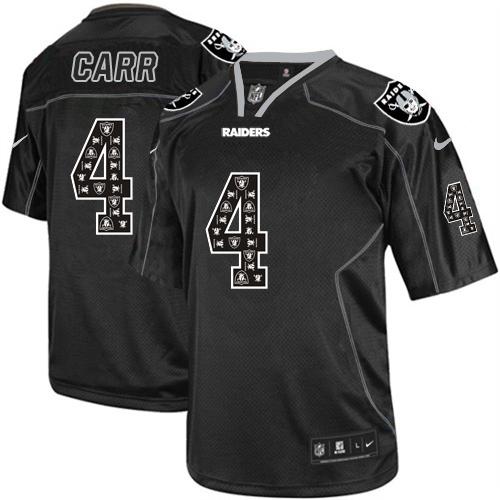 Nike Raiders #4 Derek Carr New Lights Out Black Men's Stitched NFL Elite Jersey