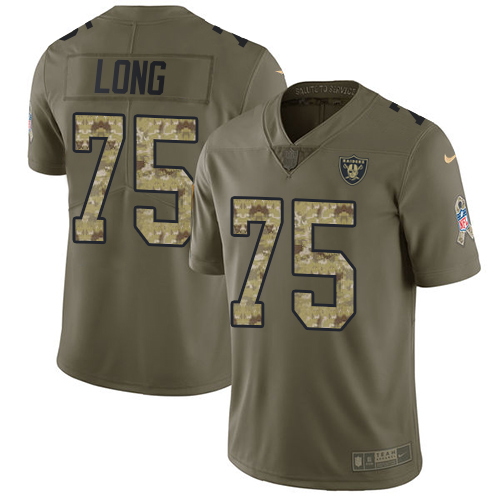 Nike Raiders #75 Howie Long Olive/Camo Men's Stitched NFL Limited 2017 Salute To Service Jersey