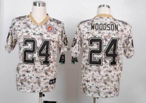 Nike Raiders #24 Charles Woodson Camo Men's Stitched NFL Elite USMC Jersey