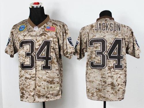 Nike Raiders #34 Bo Jackson Camo Men's Stitched NFL New Elite USMC Jersey