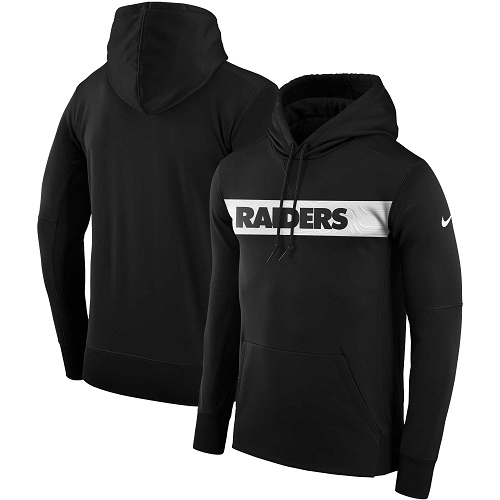 Men's Oakland Raiders Nike Black Sideline Team Performance Pullover Hoodie