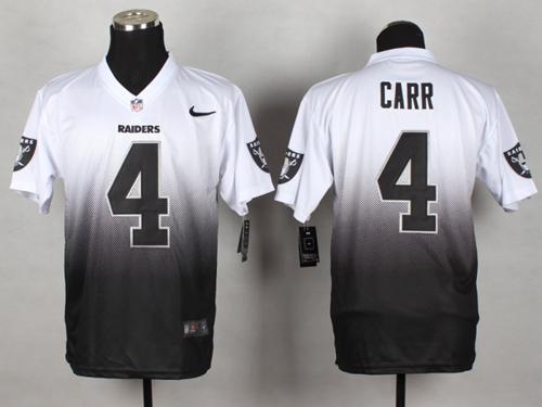 Nike Raiders #4 Derek Carr White/Black Men's Stitched NFL Elite Fadeaway Fashion Jersey