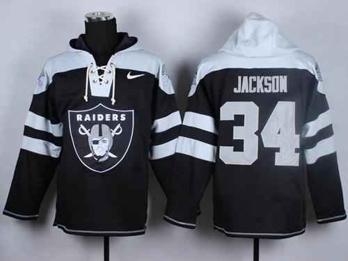 Nike Raiders #34 Bo Jackson Black Player Pullover NFL Hoodie